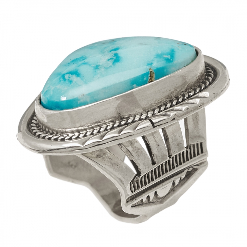 BA1479 bague turquoise et argent - Harpo Paris