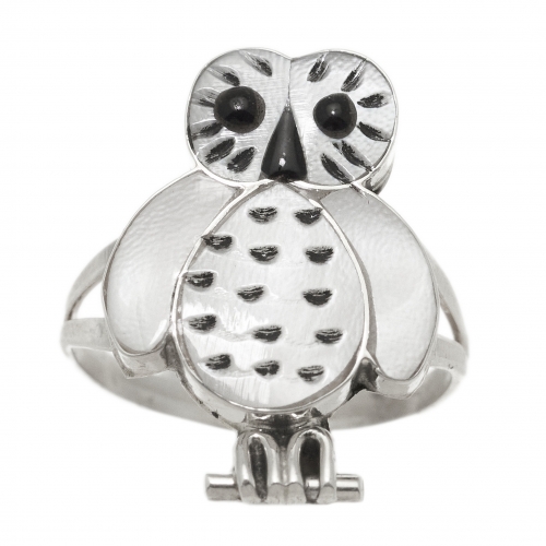 Lovely owl ring in inlay BA1482 - Harpo Paris