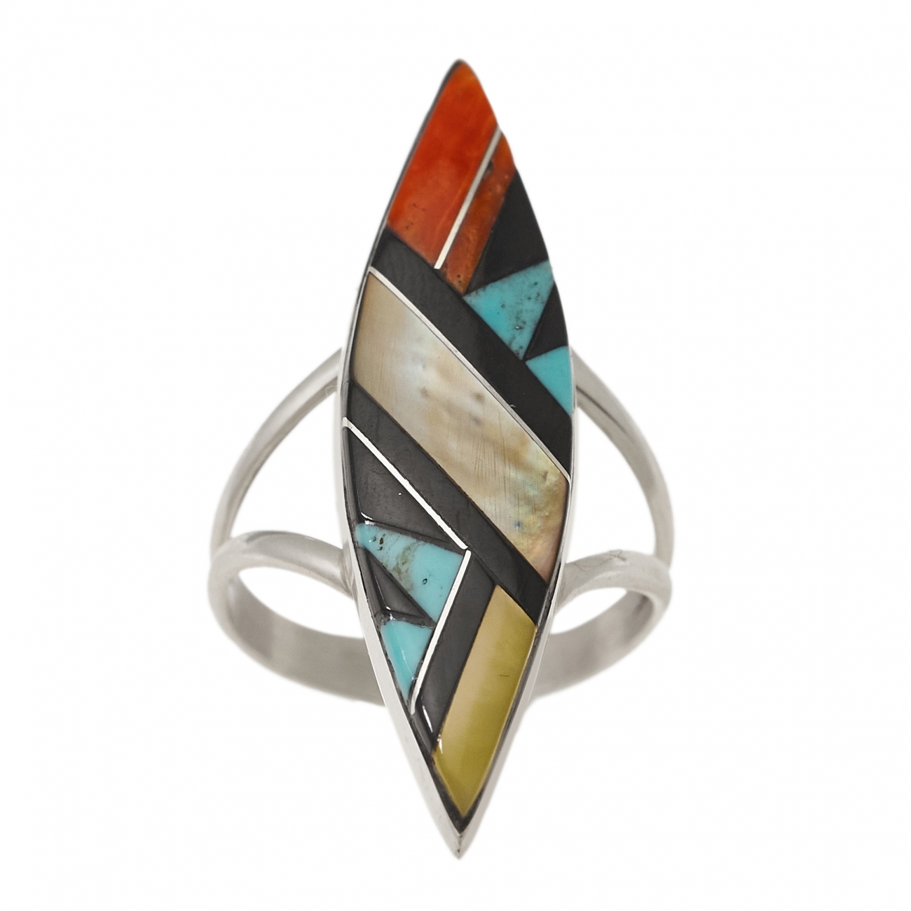 Multistones inlay women ring BA1484 - Harpo Paris