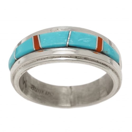 Turquoise inlay ring BA1485 - Harpo Paris