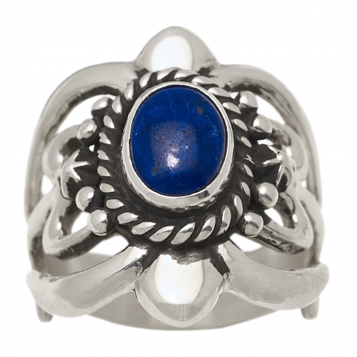 Lapis and silver woman ring BA1487 - Harpo Paris