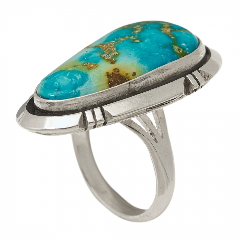 Bague Navajo en turquoise et argent BA1488 - Harpo Paris