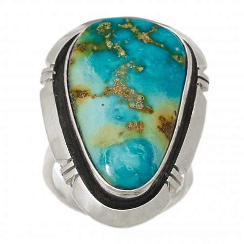 Bague Navajo en turquoise et argent BA1488 - Harpo Paris