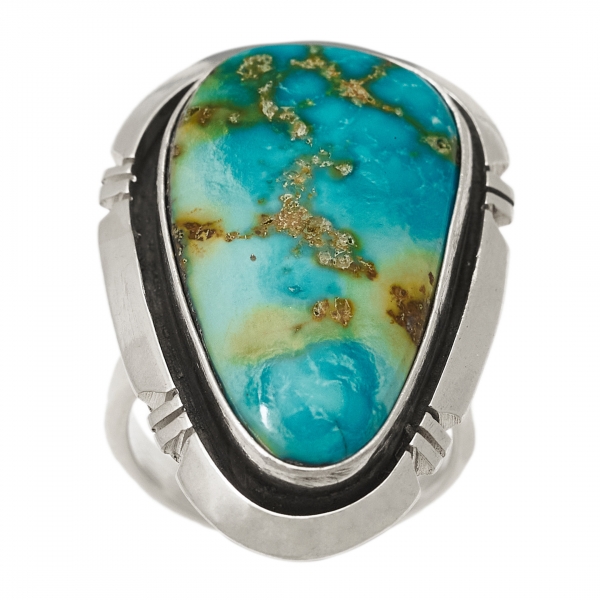 Bague Navajo en turquoise et argent BA1488 - Harpo Paris