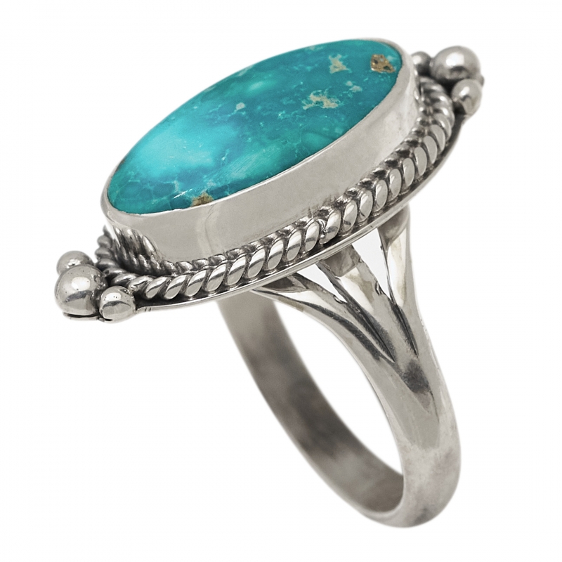 BA1492 turquoise and silver ring - Harpo Paris