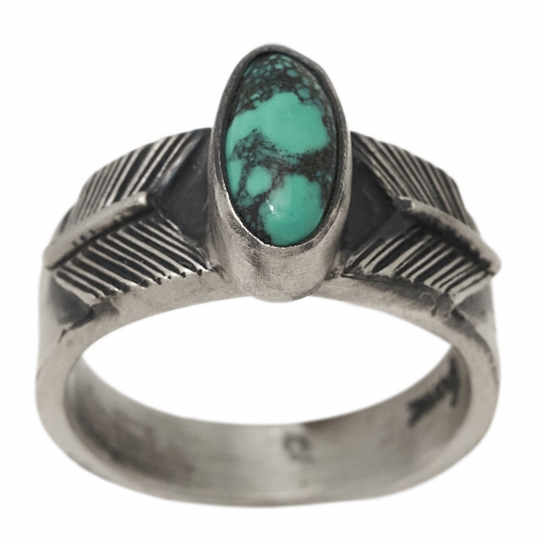 Turquoise and silver ring BA1493 - Harpo Paris