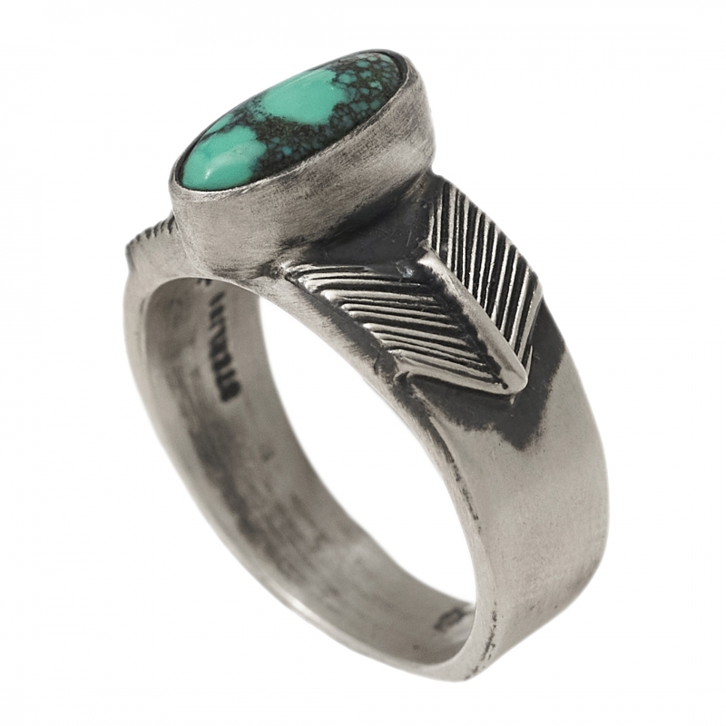 Bague turquoise et argent mat BA1493 - Harpo Paris