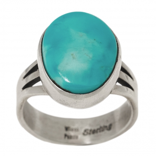 Turquoise and silver Navajo ring BA1494 - Harpo Paris