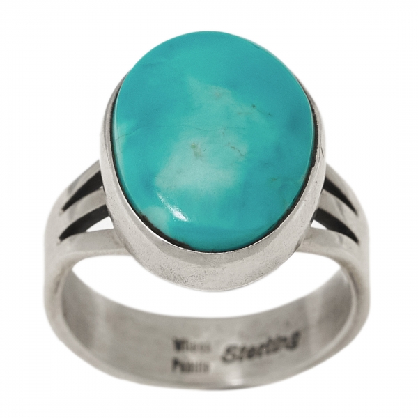 Turquoise and silver Navajo ring BA1494 - Harpo Paris