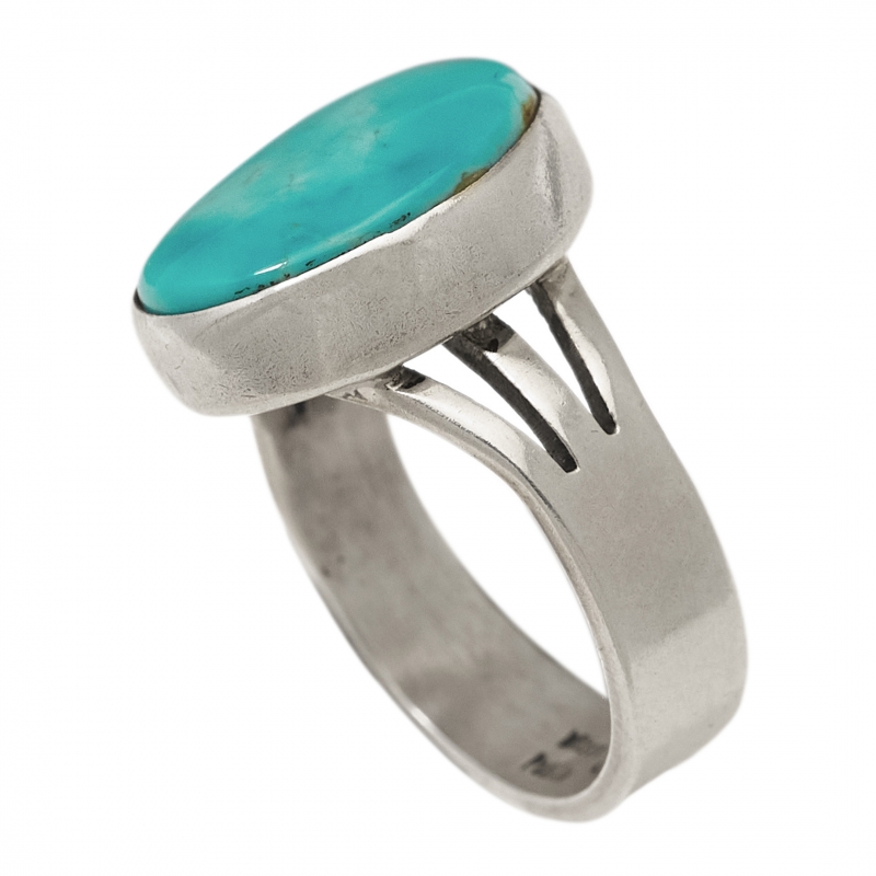 Turquoise and silver Navajo ring BA1494 - Harpo Paris