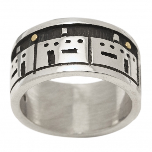 Bague overlay en argent massif BA1498 - Harpo Paris