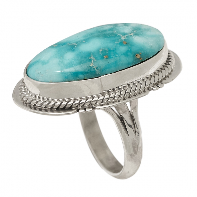 Turquoise and silver ring BA1500 - Harpo Paris