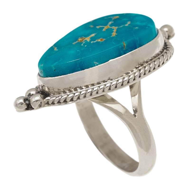 Bague en turquoise et argent massif BA1501 - Harpo Paris