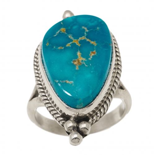 Turquoise and silver ring BA1501 - Harpo Paris