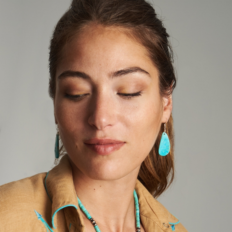 Turquoise earrings BO365 - Harpo Paris