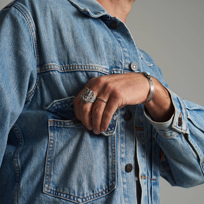 Bague vintage en argent massif, Pueblo amérindien, BA1465 - Harpo Paris