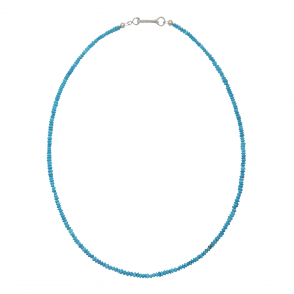 Collier ras du cou turquoises et argent CO234 - Harpo Paris