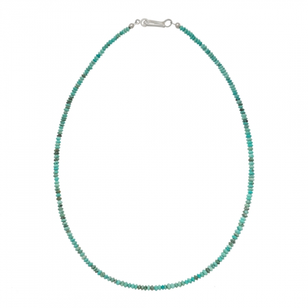 Ras du cou en perles turquoises et argent CO237  - Harpo Paris