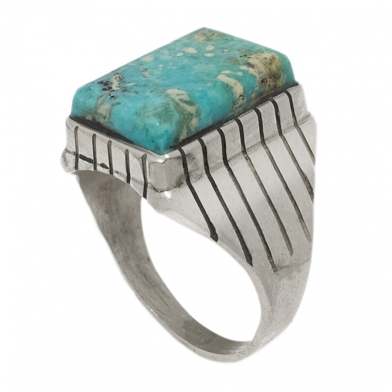 Bague chevalière turquoise argent - Harpo Paris