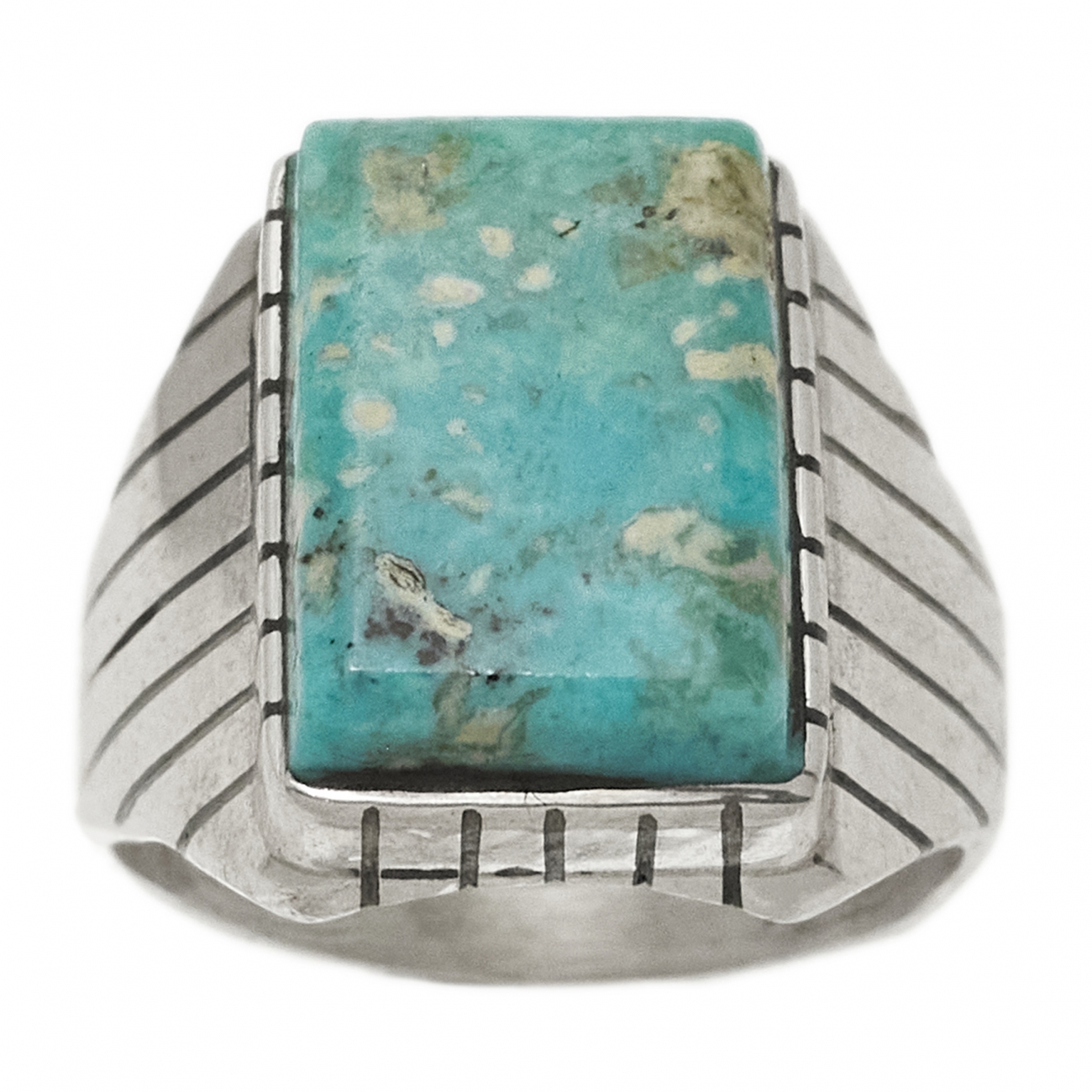 Bague chevalière turquoise argent BA1467 - Harpo Paris