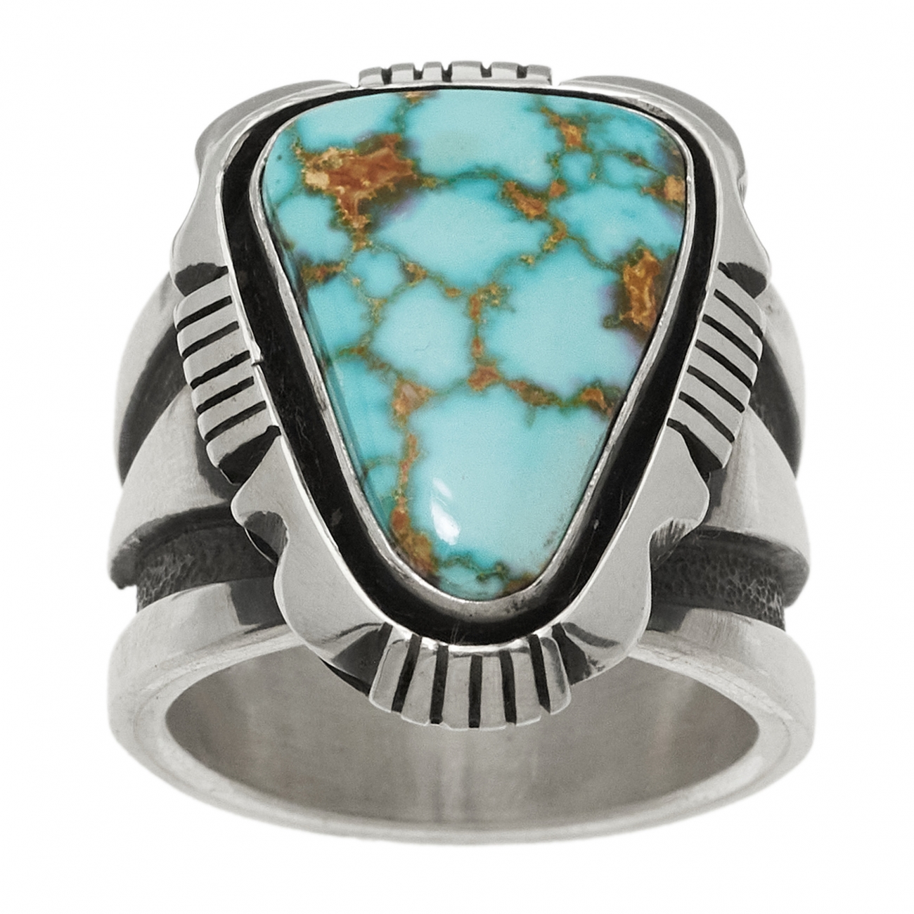 Belle bague Navajo turquoise et argent BA1508 - Harpo Paris