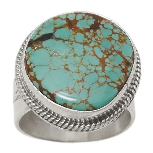 Turquoise and silver Navajo ring BA1510 - Harpo Paris