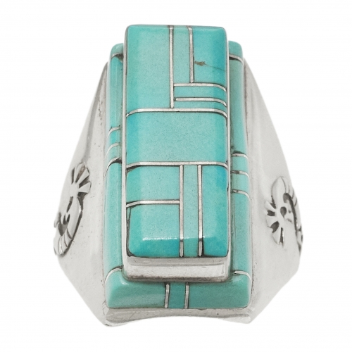 Bague Zuni en turquoise et argent BA1517 - Harpo Paris