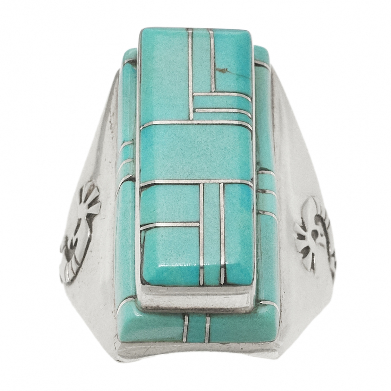 BA1517 turquoise double inlay ring - Harpo Paris