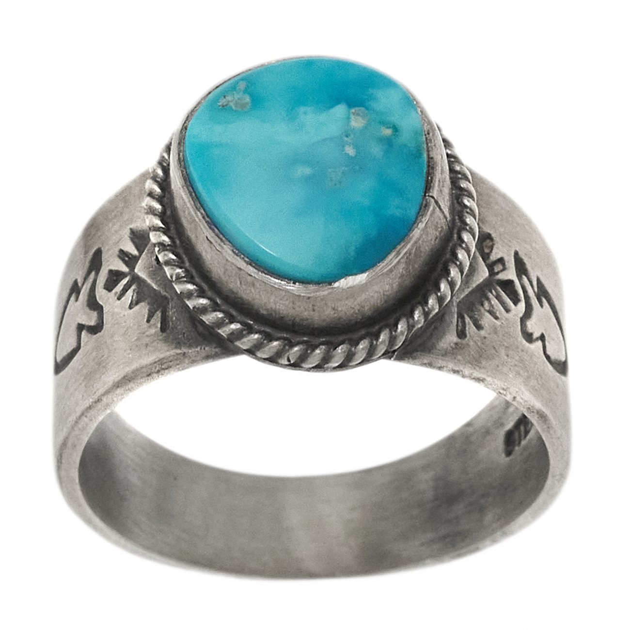 BA1520 bague Harpo turquoise et argent mat