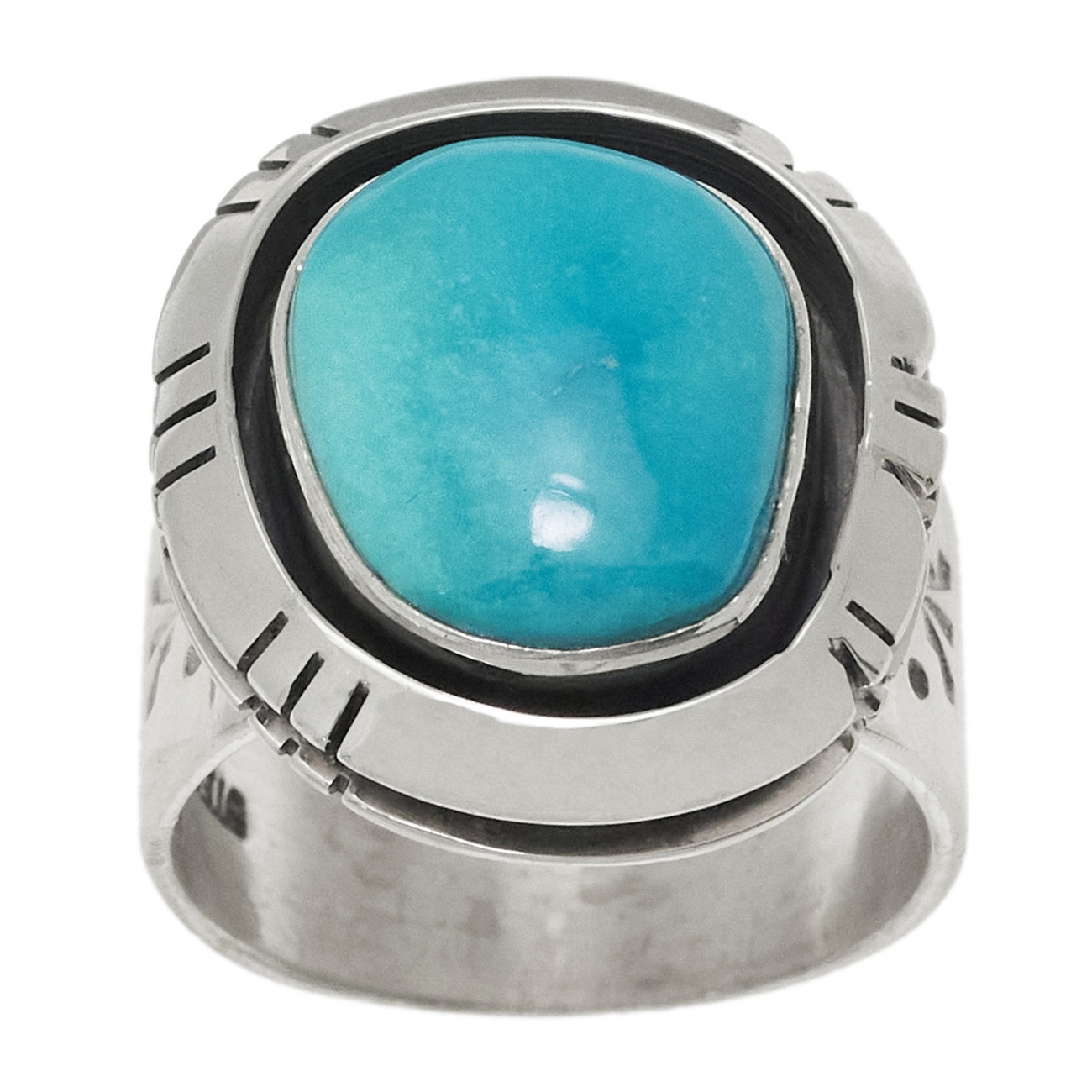 Navajo ring in turquoise and silver BA1523 - Harpo Paris