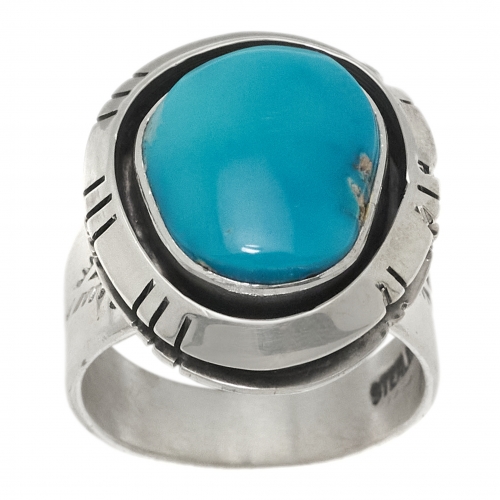 Bague Navajo turquoise et argent BA1525 - Harpo Paris