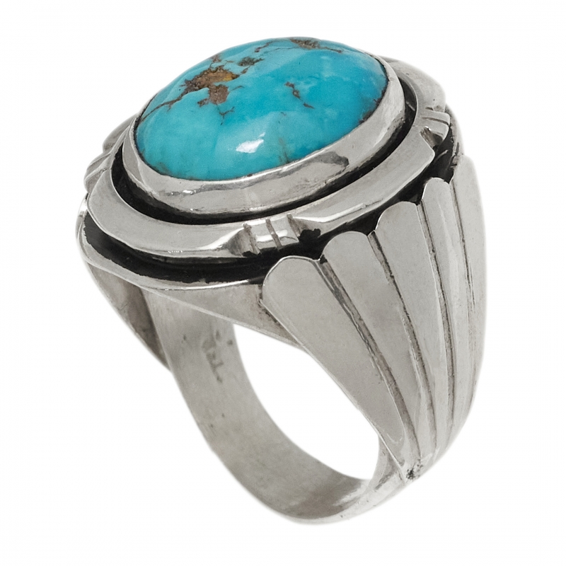 Bague Navajo turquoise et argent BA1526 - Harpo Paris