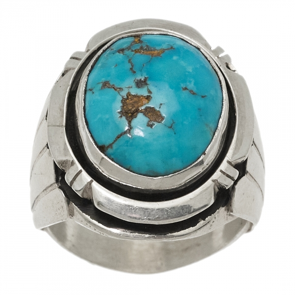 Bague Navajo turquoise et argent BA1526 - Harpo Paris