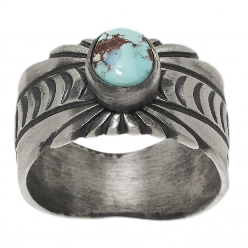 Bague turquoise et argent mat BA1531 - Harpo Paris