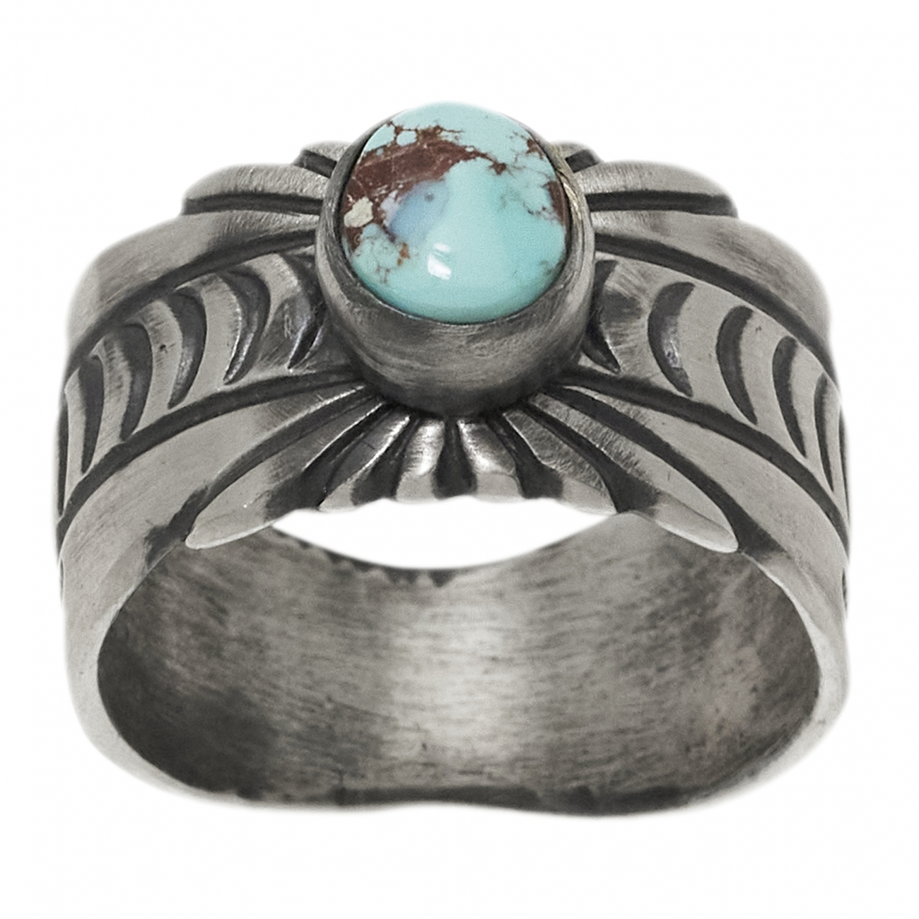 Turquoise and silver ring for men BA1531 - Harpo Paris