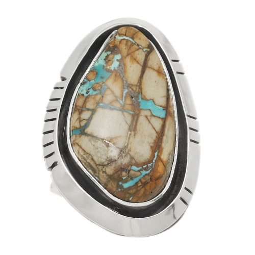 Bague Navajo en turquoise et argent BA1536 - Harpo Paris