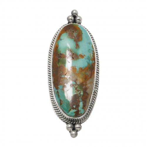 Bague Navajo en turquoise et argent massif BA1537 - Harpo Paris