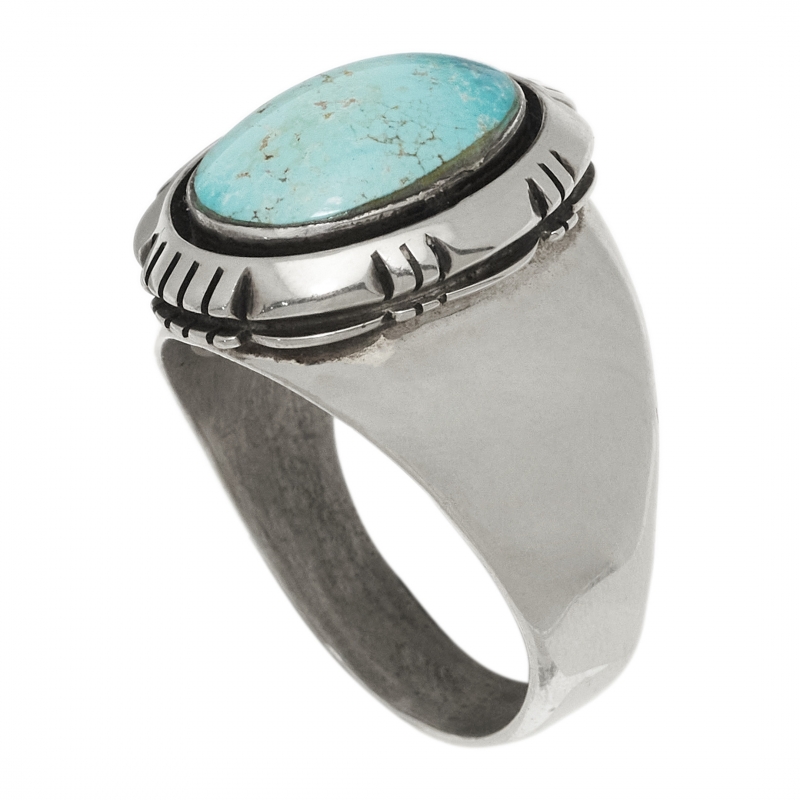 Bague Navajo en turquoise et argent BA1539 - Harpo Paris