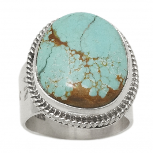 Bague Navajo en turquoise et argent BA1542 - Harpo Paris