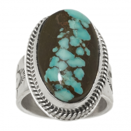 BA1541 turquoise and silver ring - Harpo Paris