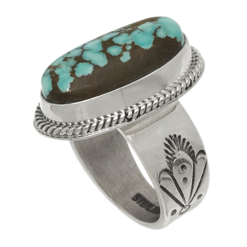 Bague Navajo en turquoise argent BA1541 - Harpo Paris