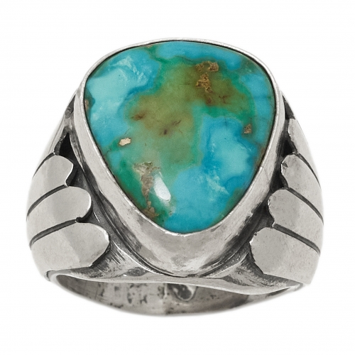 BA1545 bague turquoise et argent - Harpo Paris