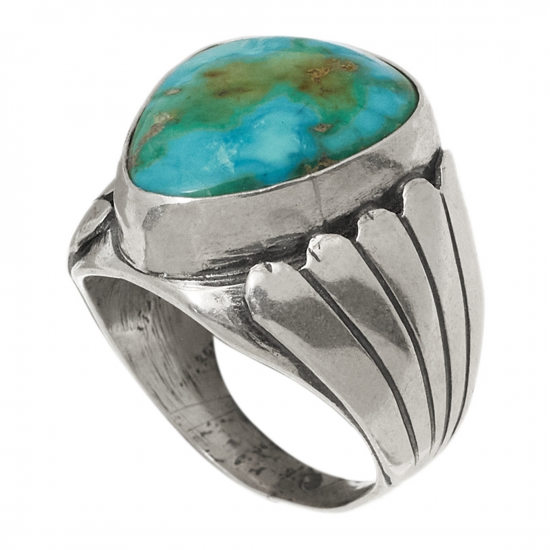 BA1545 bague turquoise et argent - Harpo Paris