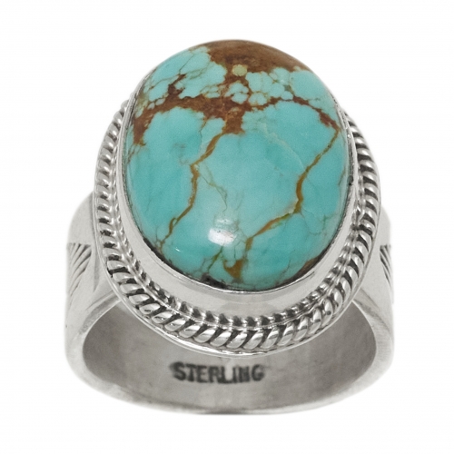 Turquoise and silver ring BA1546 - Harpo Paris