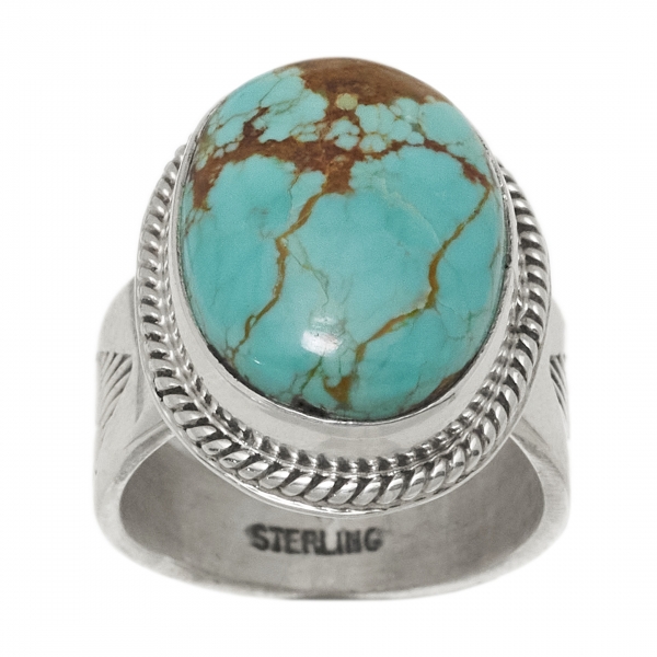 Bague Navajo en turquoise argent BA1546 - Harpo Paris