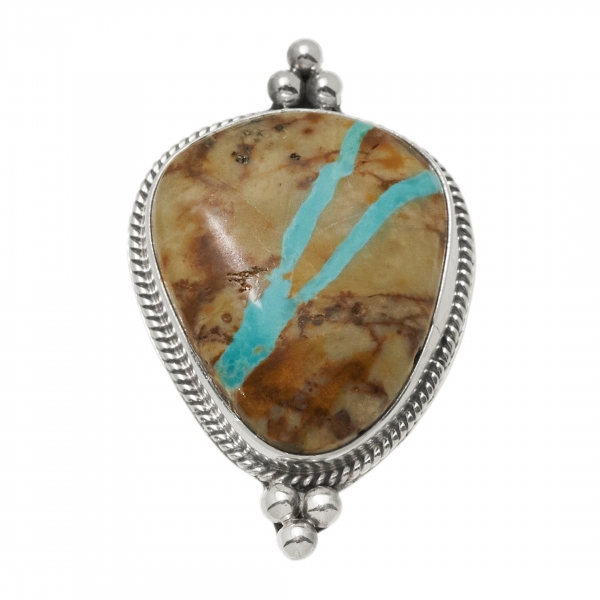 Turquoise and silver ring BA1547 - Harpo Paris