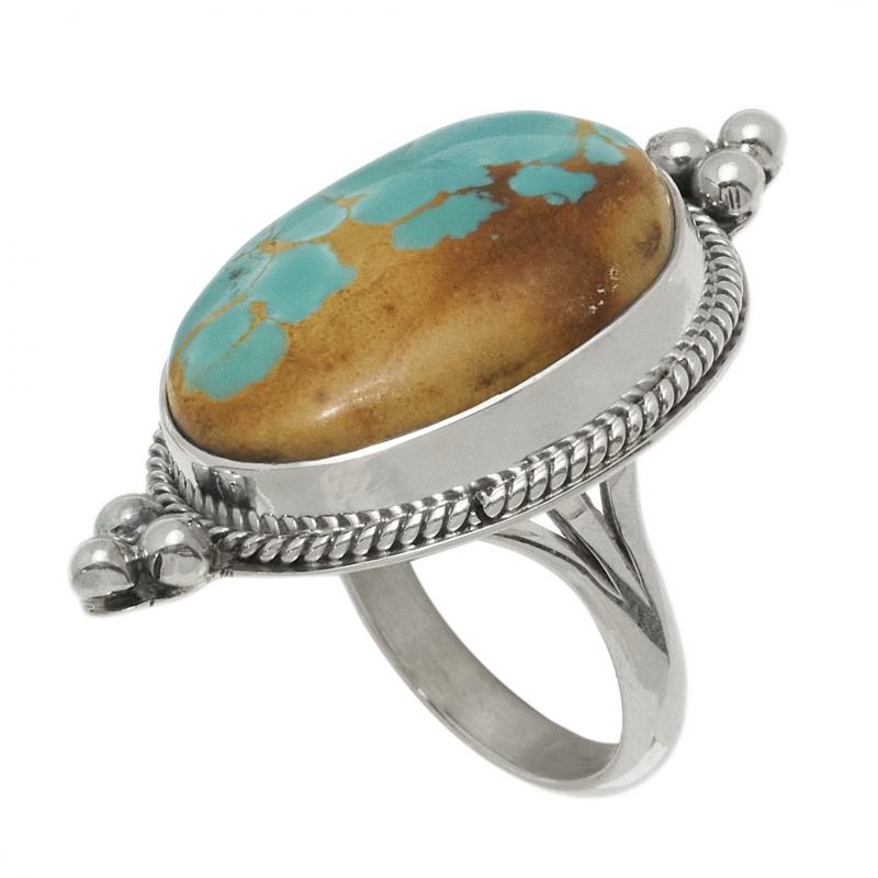 Turquoise and silver ring BA1548 - Harpo Paris