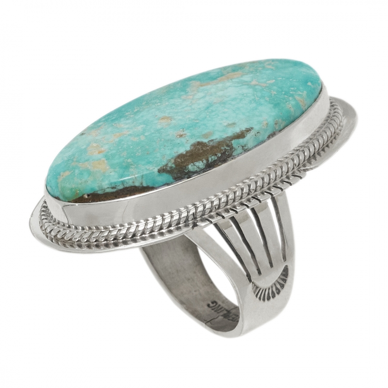 Bague Navajo en turquoise et argent BA1553 - Harpo Paris