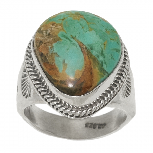 Turquoise and silver ring BA1557 - Harpo Paris