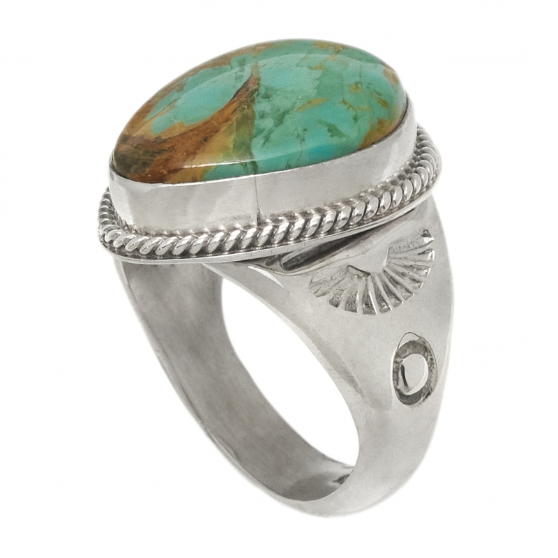 Bague Navajo en turquoise et argent BA1557 - Harpo Paris